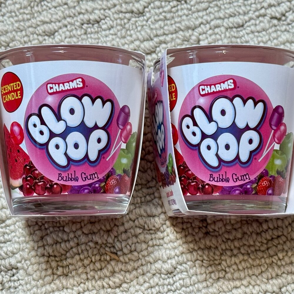 2 Charms Blow Pop Bubble Gum Scented Candles 3oz Each